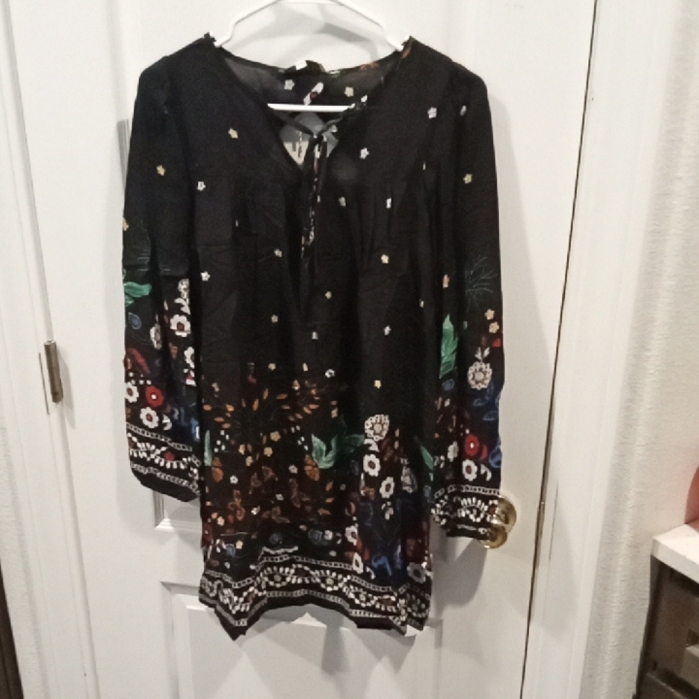 Floral Black Women's Top
